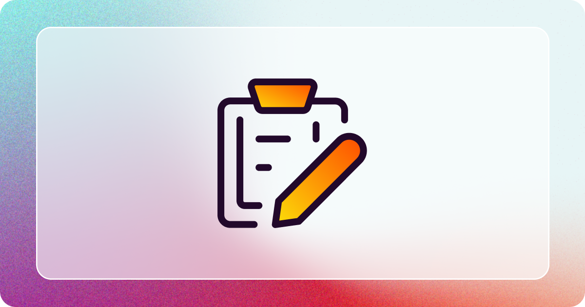 Icon of a clipboard and pencil.