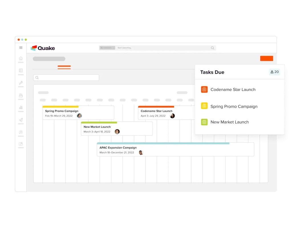 Seismic's Enablement Planner provides a single place to organize, schedule, and assign tasks.